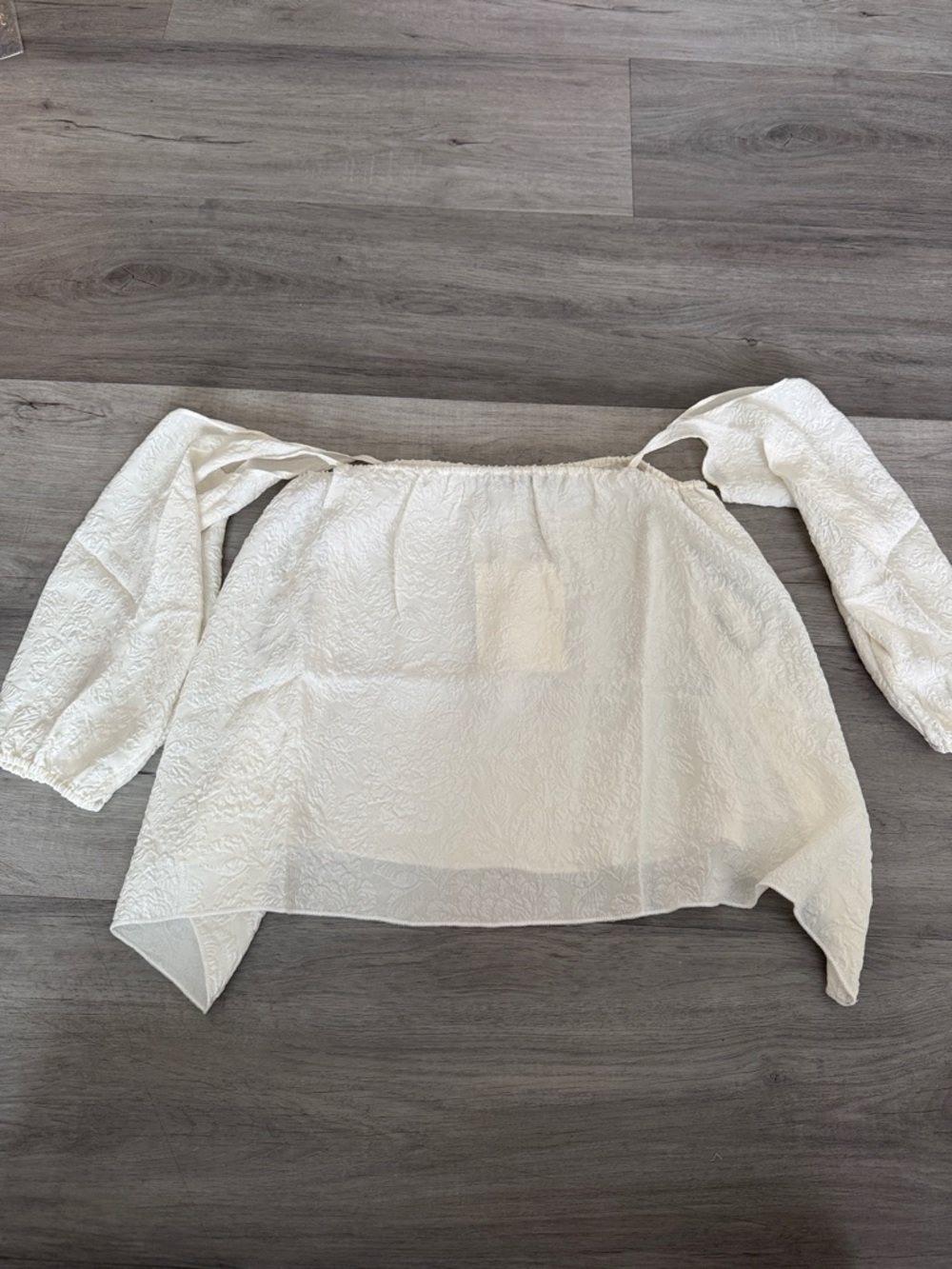Merritt Charles Ivory Textured Off-Shoulder Blouse